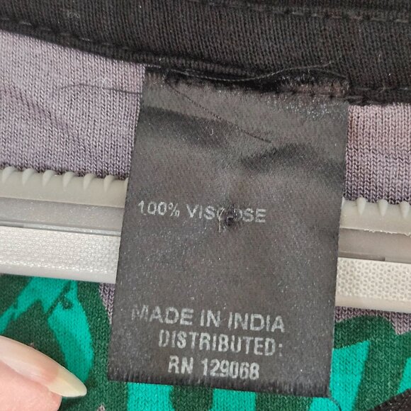 Desigual Damen Black Floral Stripe Tunic Top Sz Medium Asymmetric Hem - Picture 9 of 16